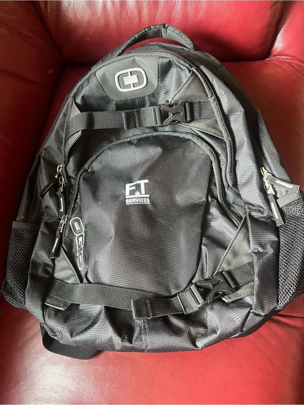 OGIO Black Backpack with ET Services Embroidery